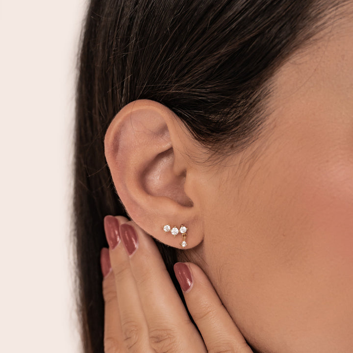 Starlit Drop Chain Earrings Sterling Silver