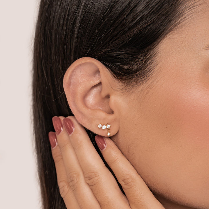 Starlit Drop Chain Earrings Sterling Silver