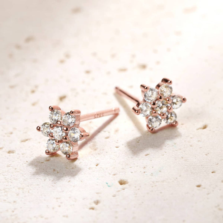 Clous d'Oreilles Rayons de soleil Argent Sterling en Or