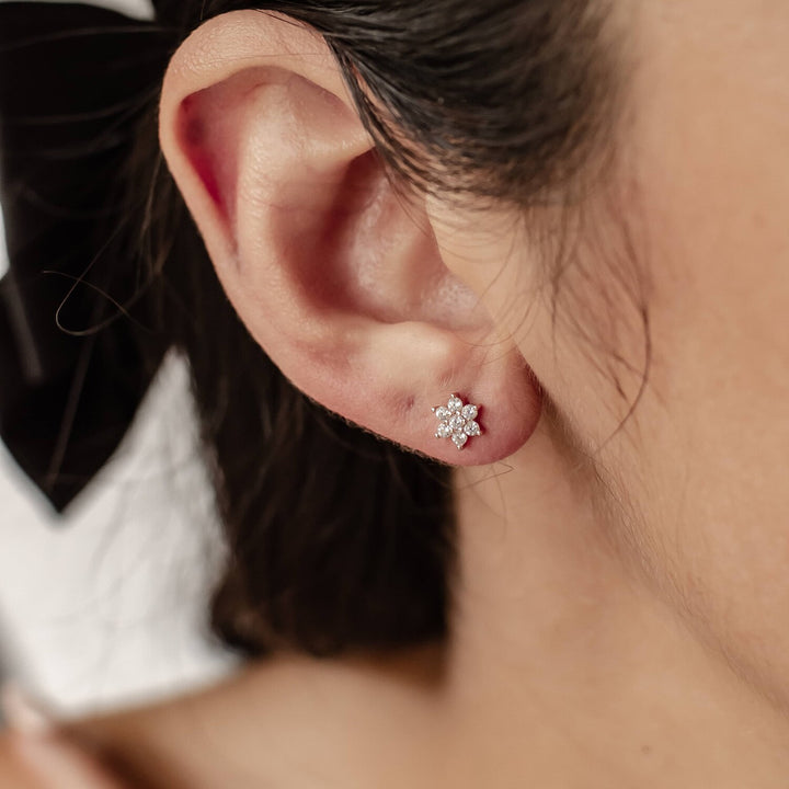 Clous d'Oreilles Rayons de soleil Argent Sterling en Or