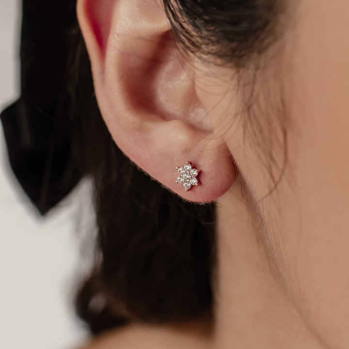 Clous d'Oreilles Rayons de soleil Argent Sterling en Or
