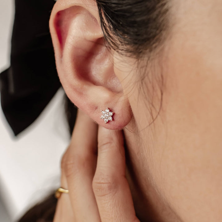 Clous d'Oreilles Rayons de soleil Argent Sterling en Or