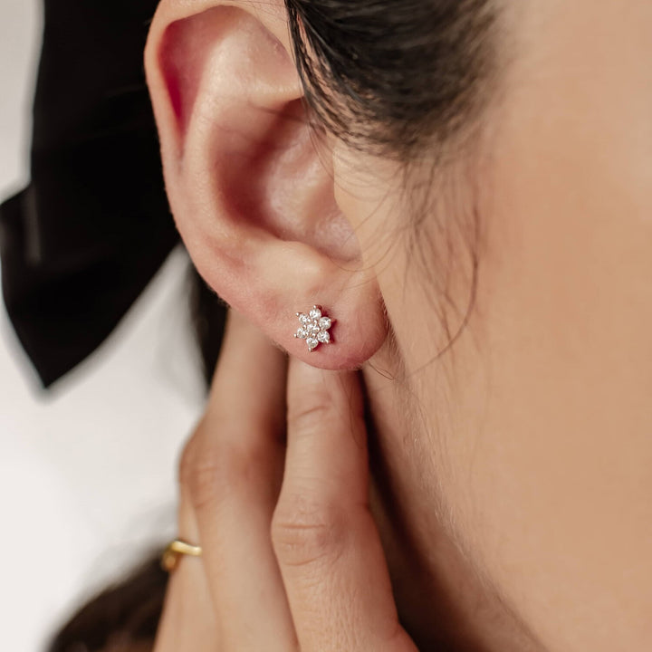 Clous d'Oreilles Rayons de soleil Argent Sterling en Or