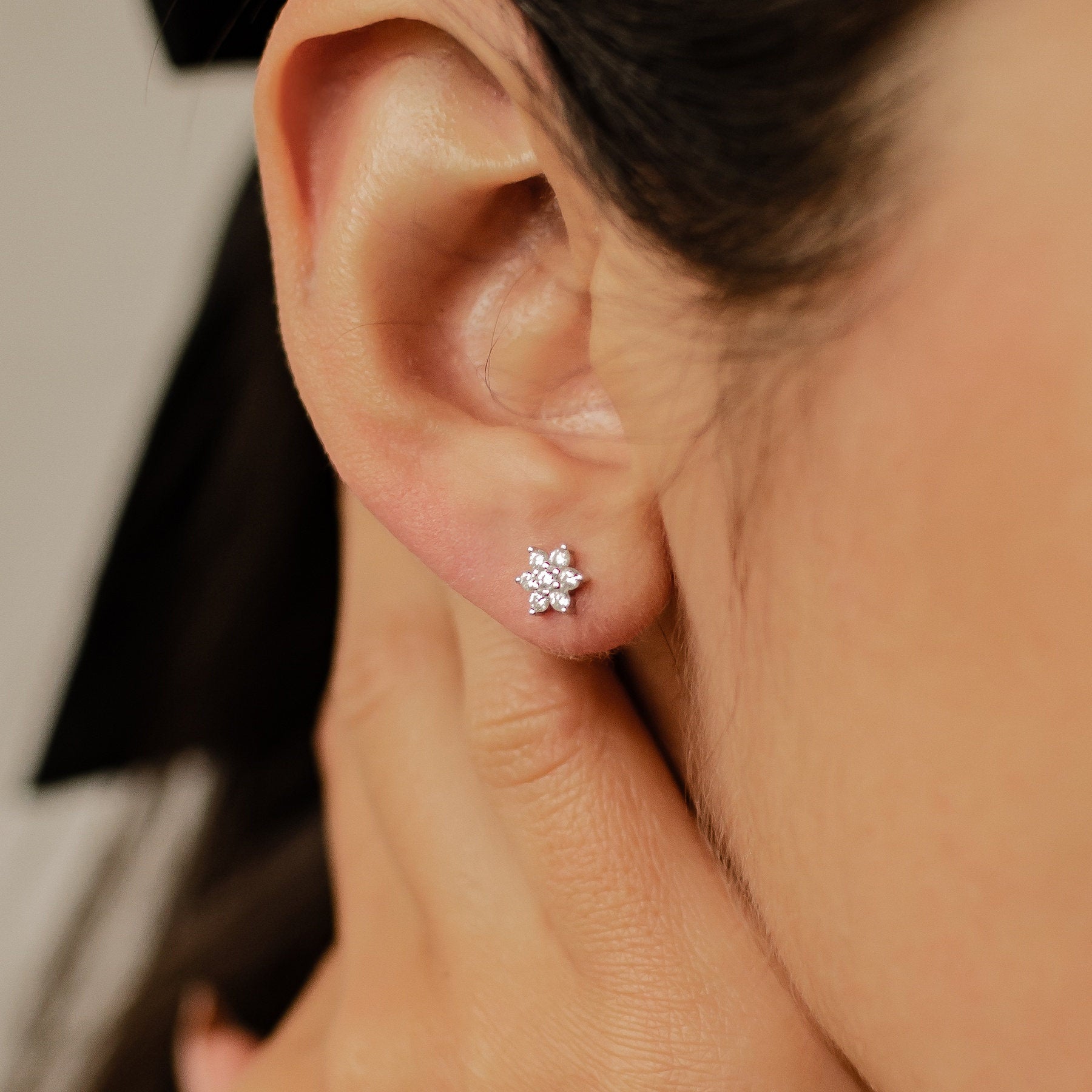 Sunburst Stud Earrings Sterling Silver