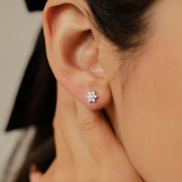 Sunburst Stud Earrings Sterling Silver