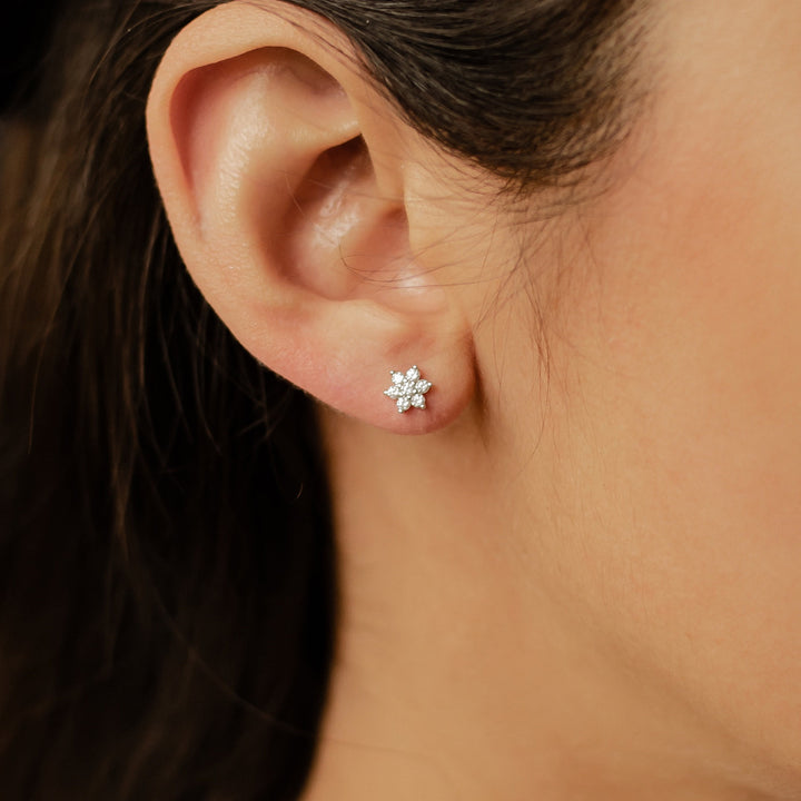 Sunburst Stud Earrings Sterling Silver