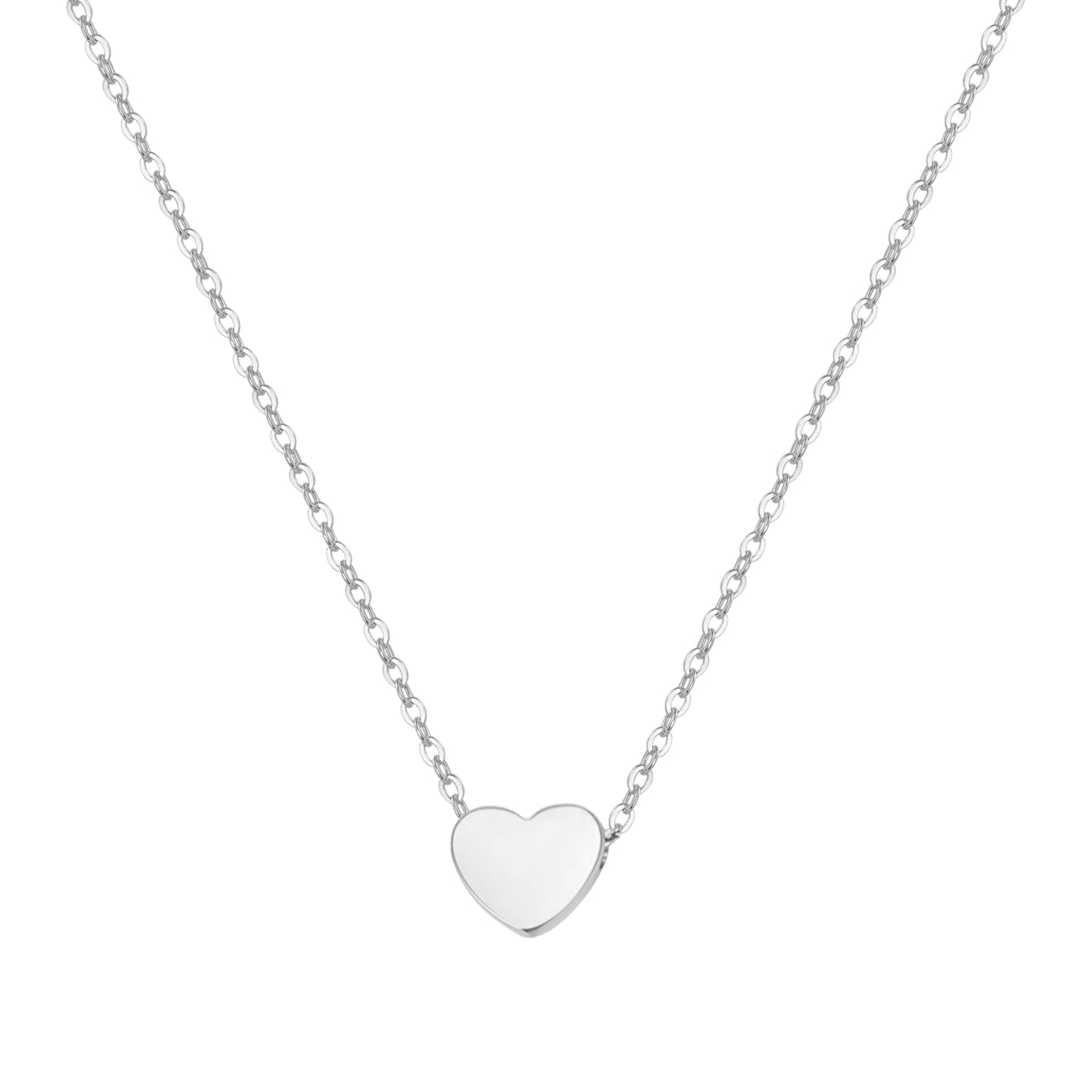 Feine Kette mit Herz Anhänger in Silber