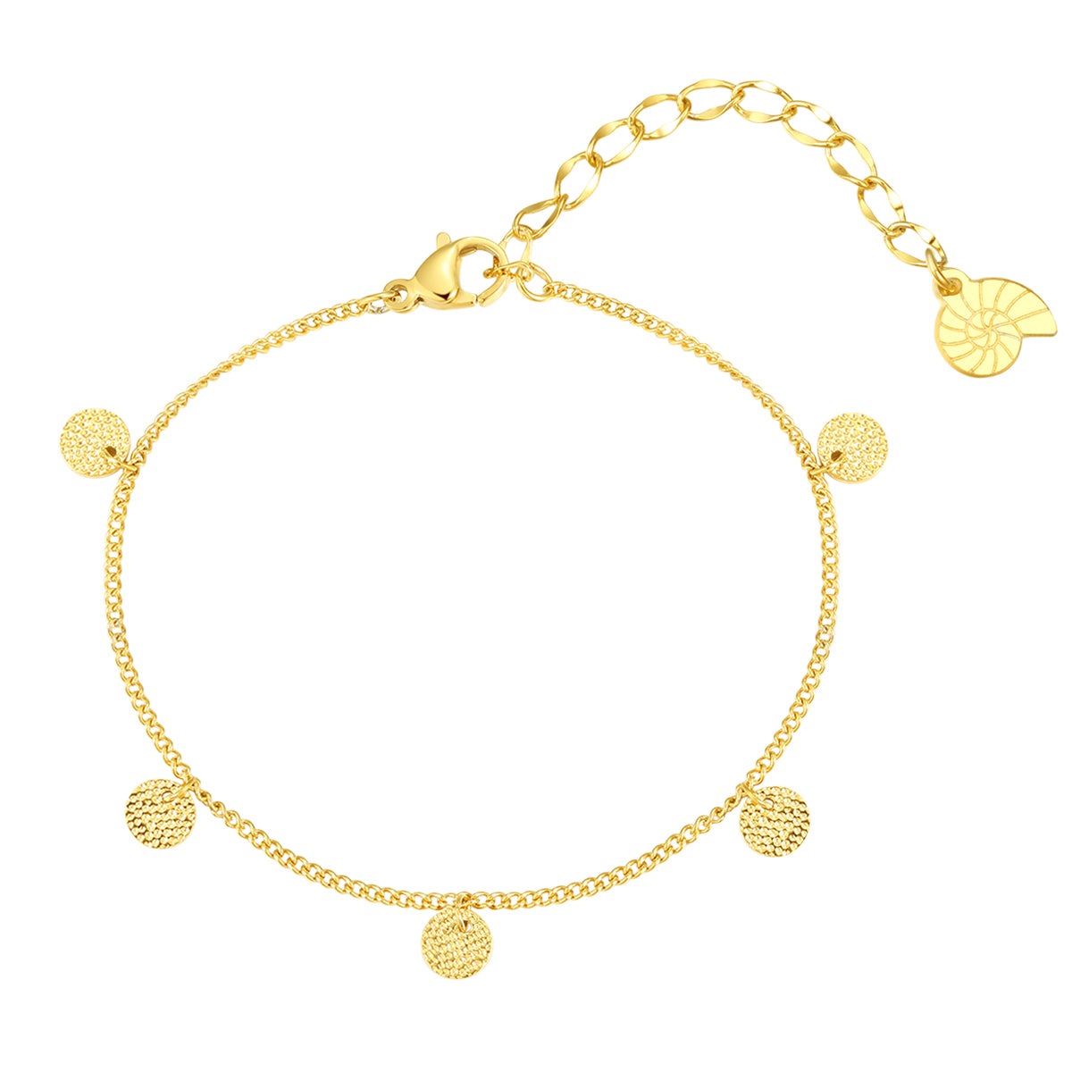 Textured Circle Bracelet Gold