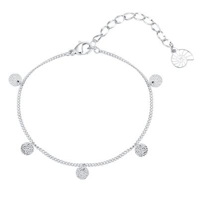 Textured Circle Bracelet Silver