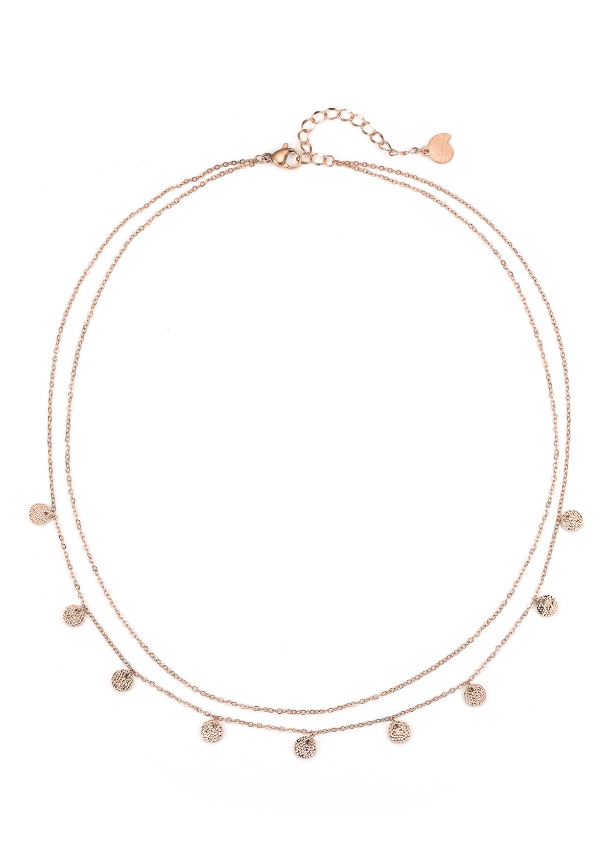 Collier Multi Rangs Cercle Texturé en Or Rose