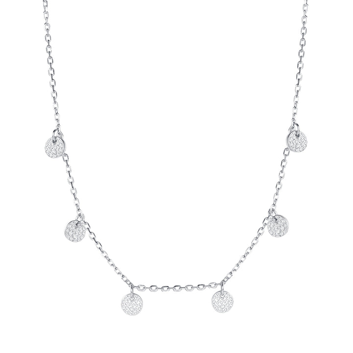 Collar de Plata de Ley 925 con Monedas Texturizadas
