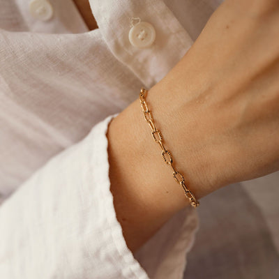 Strukturiertes Armband in Gliederkette-Design in Gold