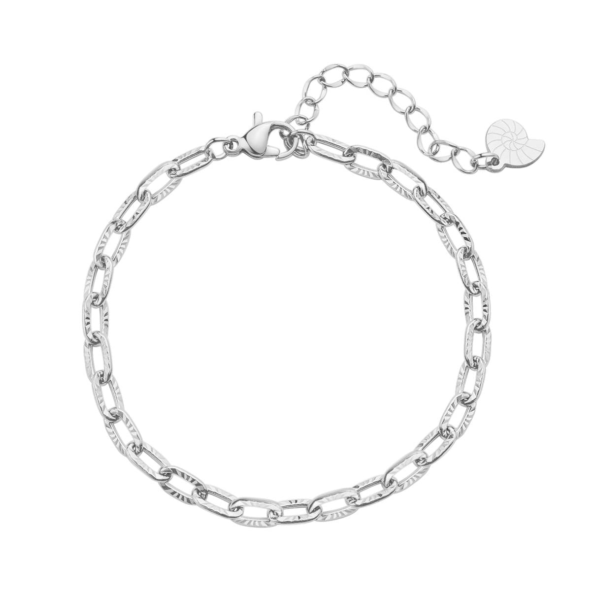 Strukturiertes Armband in Gliederkette-Design in Silber