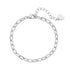 Textured Link Chain Bracelet Silver