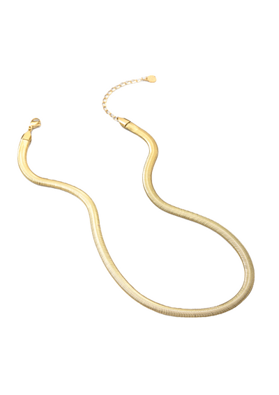 Collar de Cadena de Serpiente Gruesa en Oro