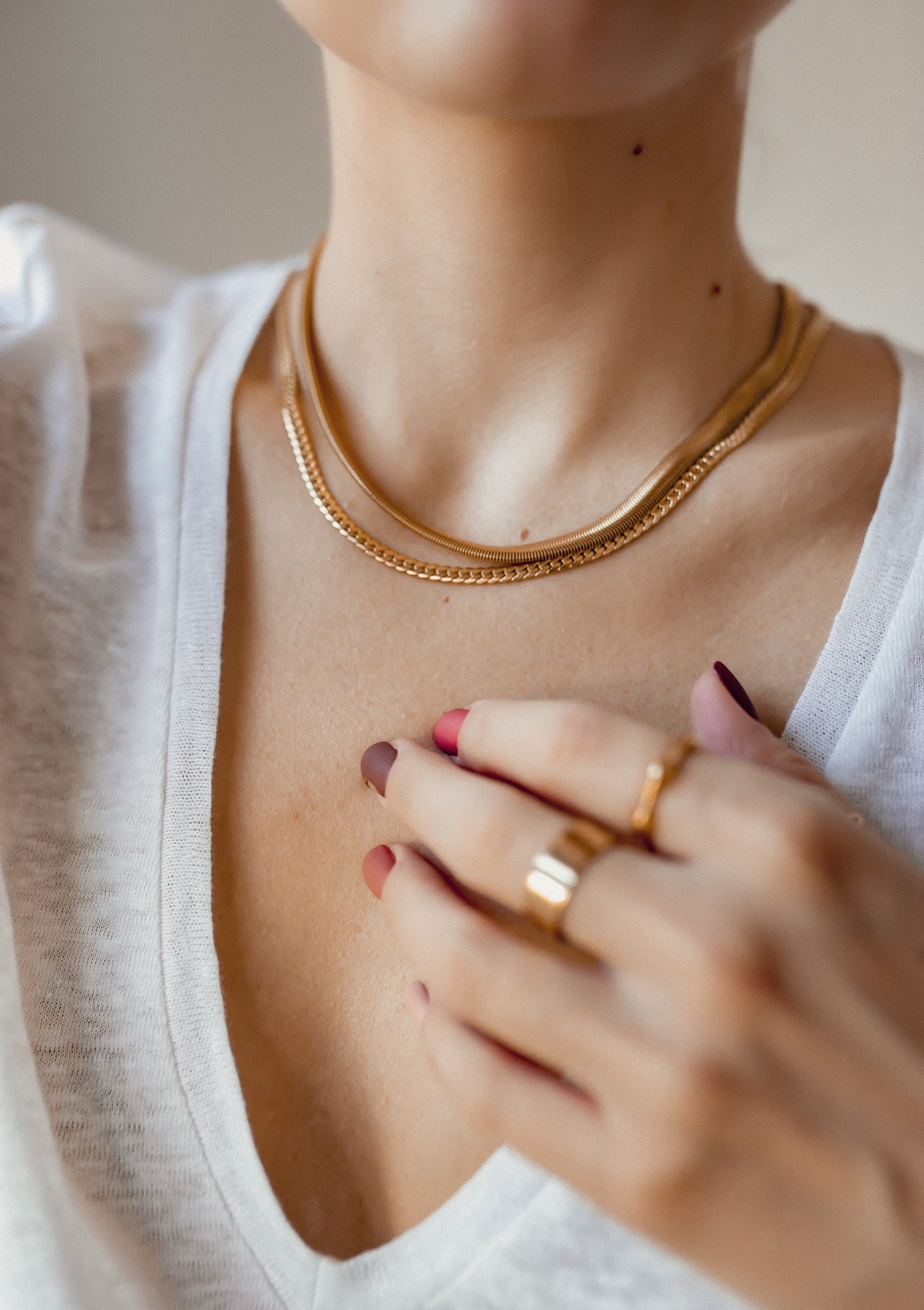 Thick Snake Chain Necklace Gold