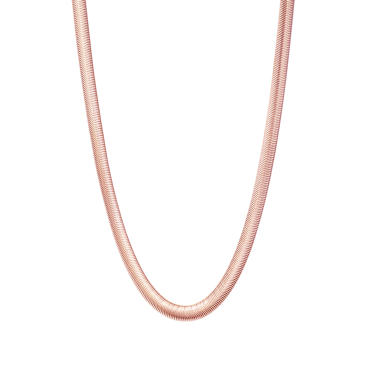 Thick Snake Chain Necklace Rose Gold