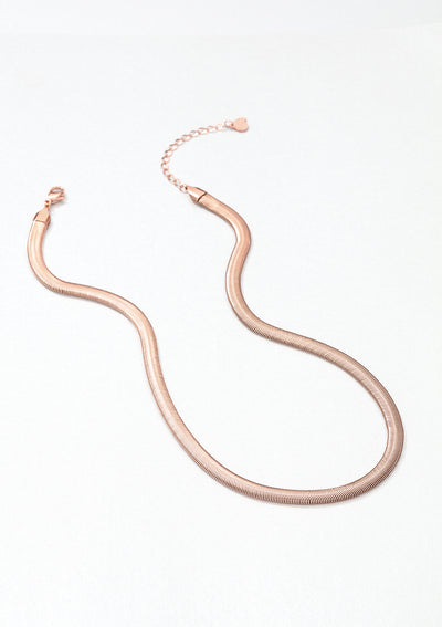 Thick Snake Chain Necklace Rose Gold