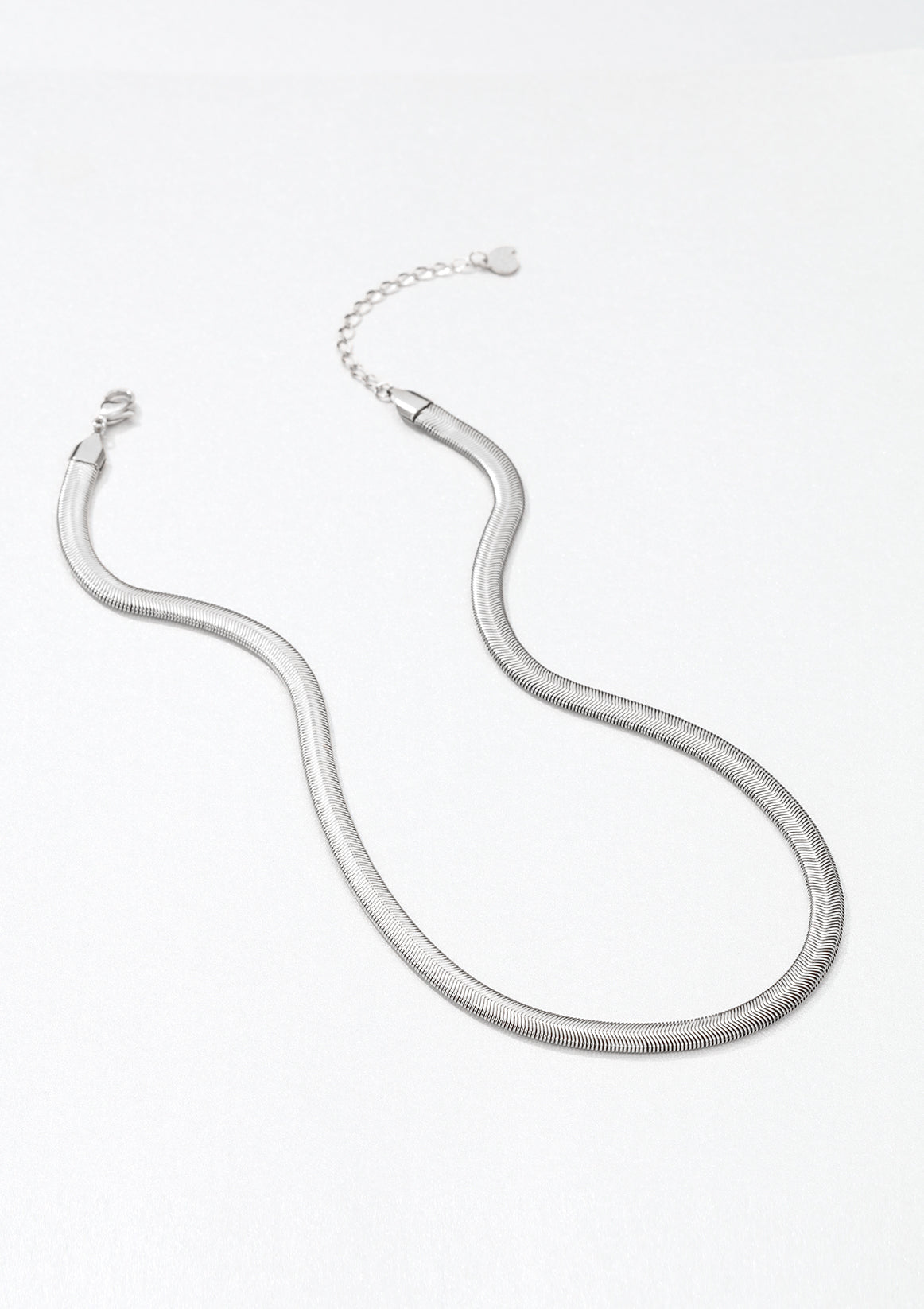 Thick Snake Chain Necklace Silver