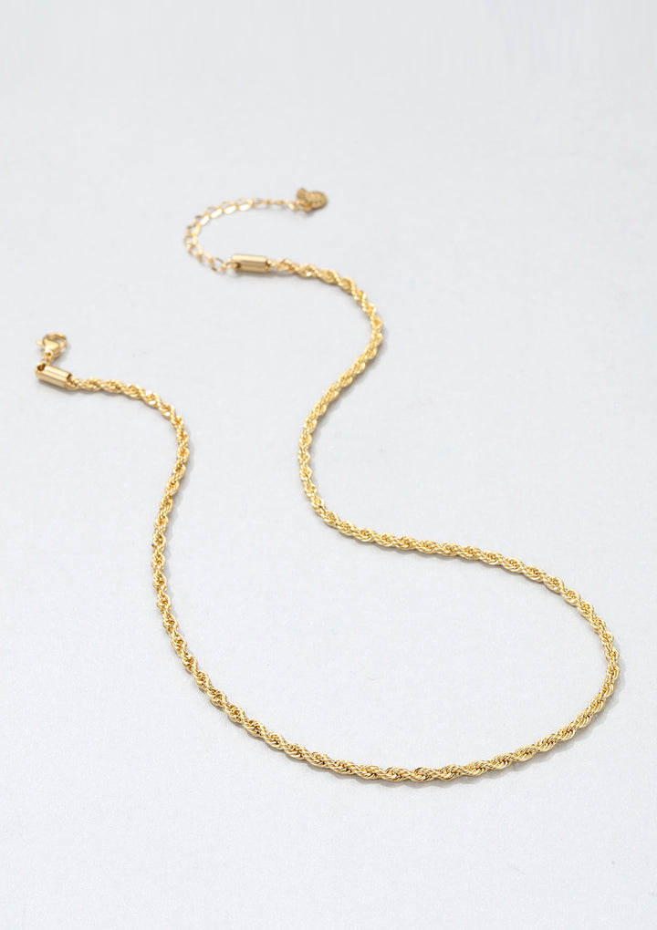 Collier Chaîne Torsadée Fine en Or