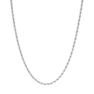 Thin Twist Chain Necklace Silver
