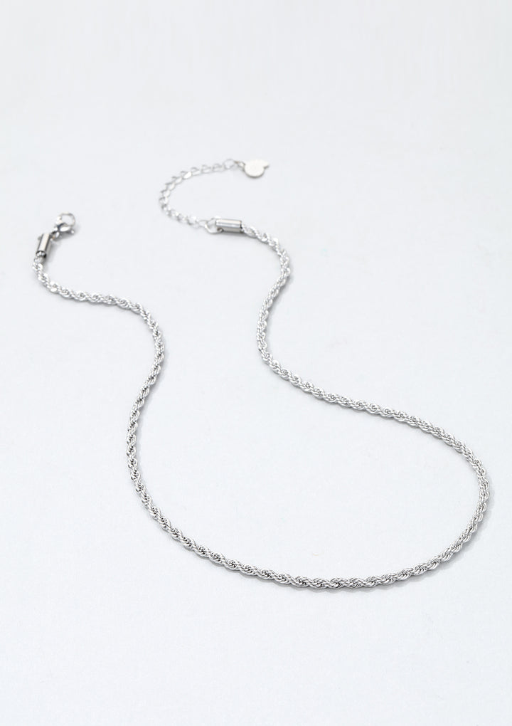 Collier Chaîne Torsadée Fine en Argent