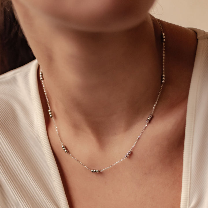 Three Satellite Chain Necklace Waterproof