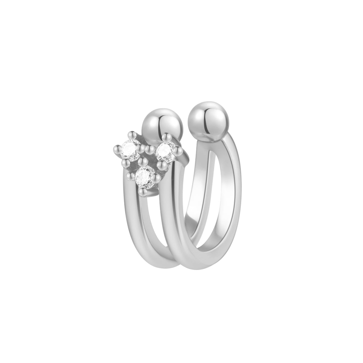 Ear Cuff Tres Estrellas Plata de Ley 925 