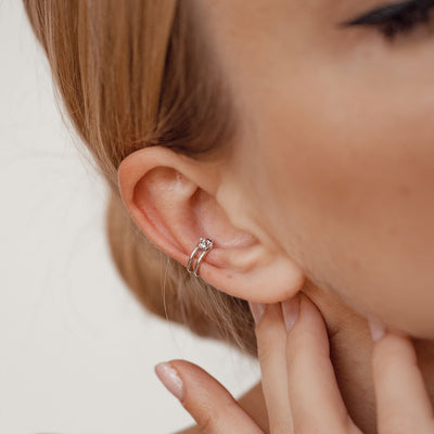 Ear Cuff Tres Estrellas Plata de Ley 925 