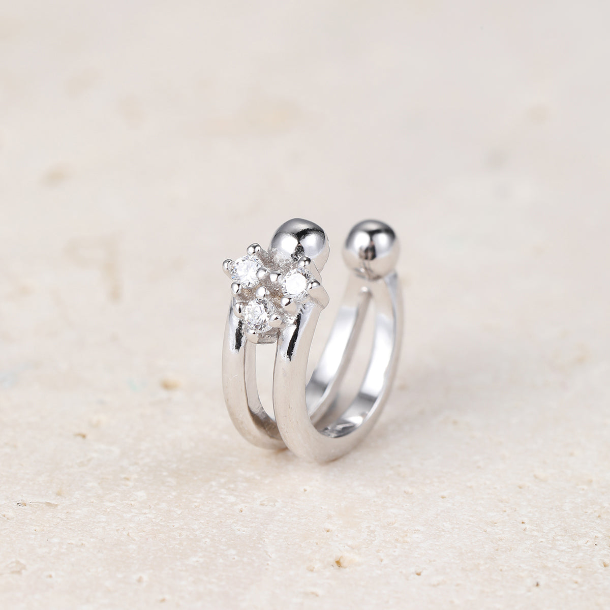 Ear Cuff Tres Estrellas Plata de Ley 925 