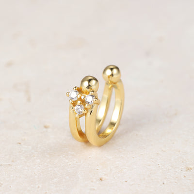 Ear Cuff Tres Estrellas Plata de Ley 925 en Oro