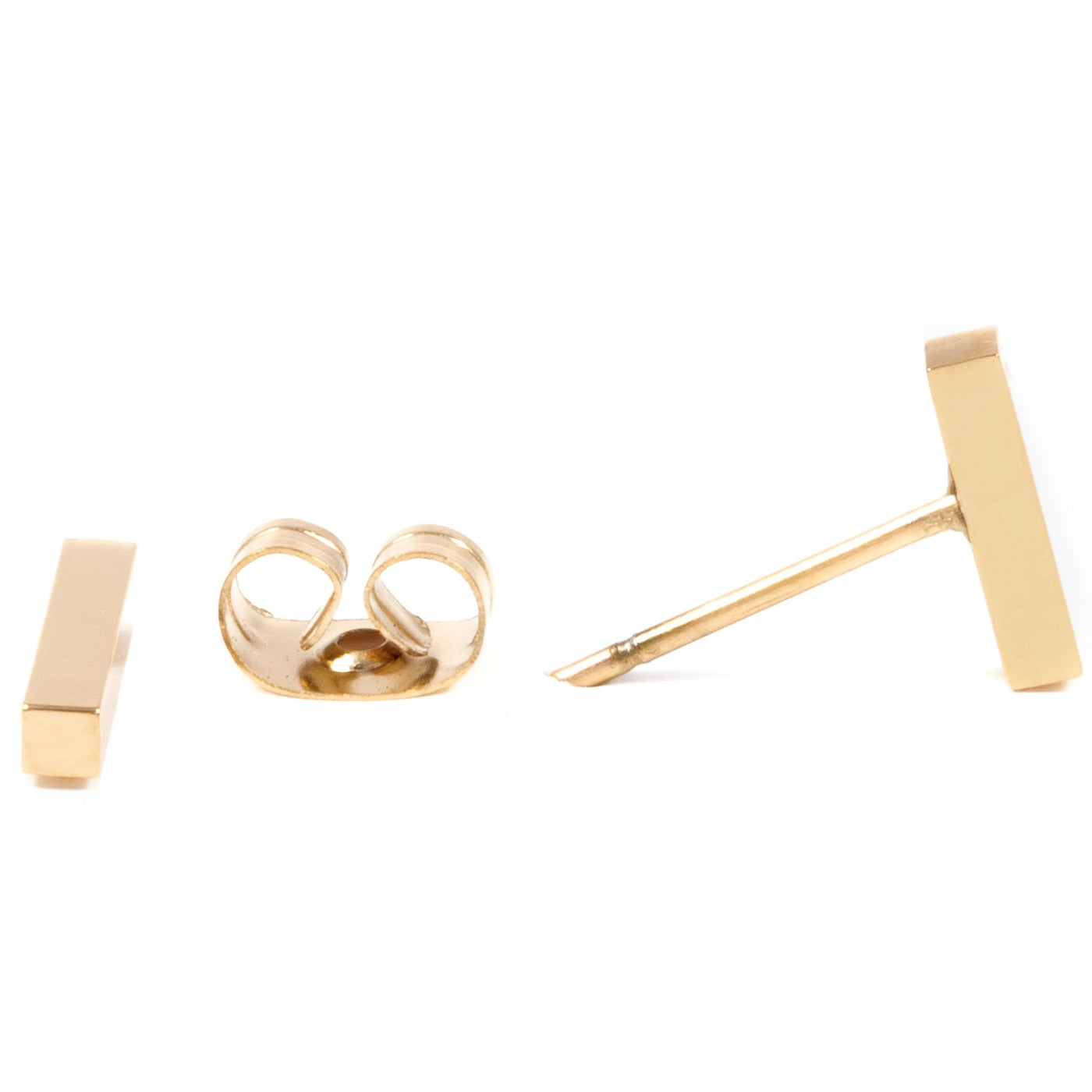 Tiny Bar Stud Earrings Gold