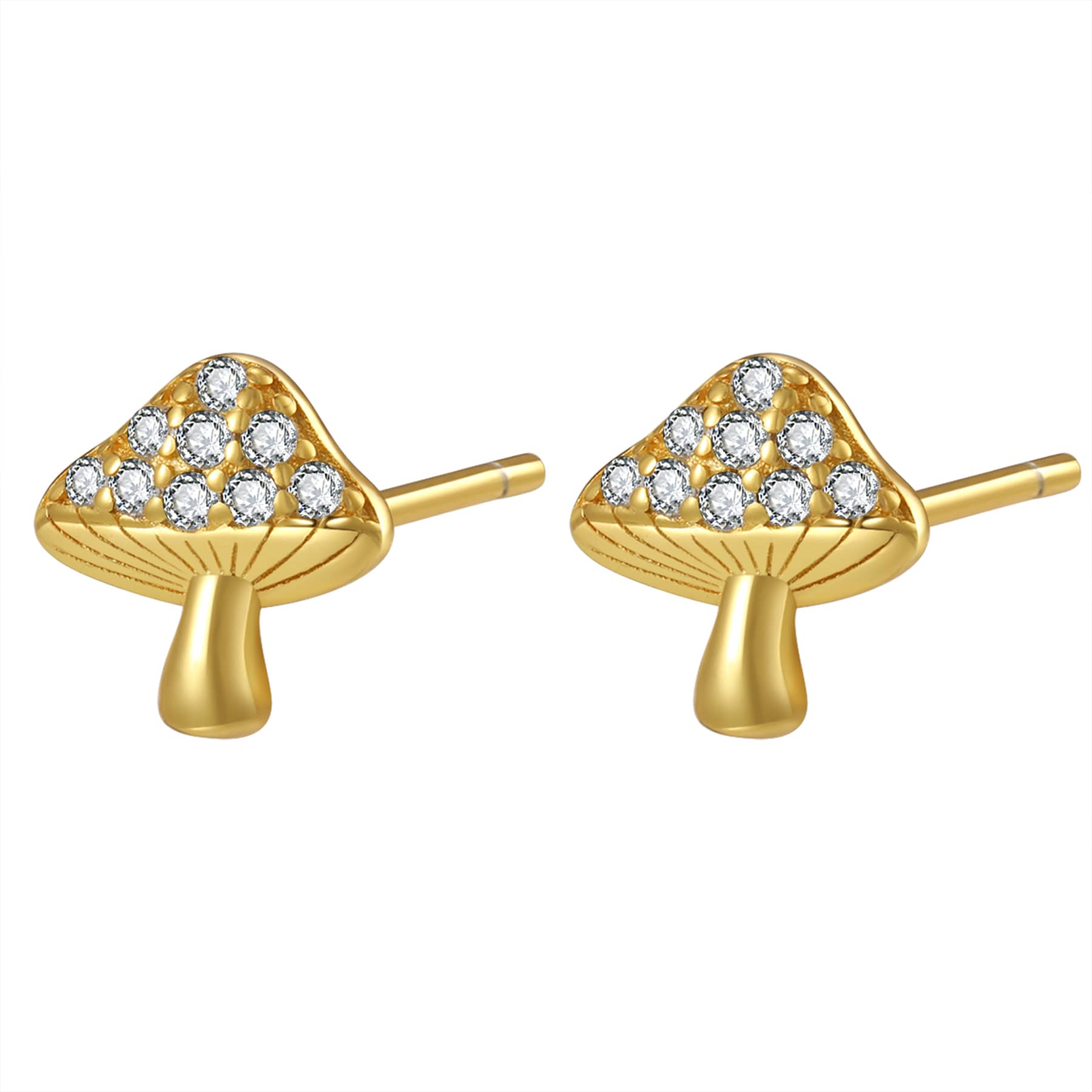 Pendiente de Botón Hongo Plata de Ley 925