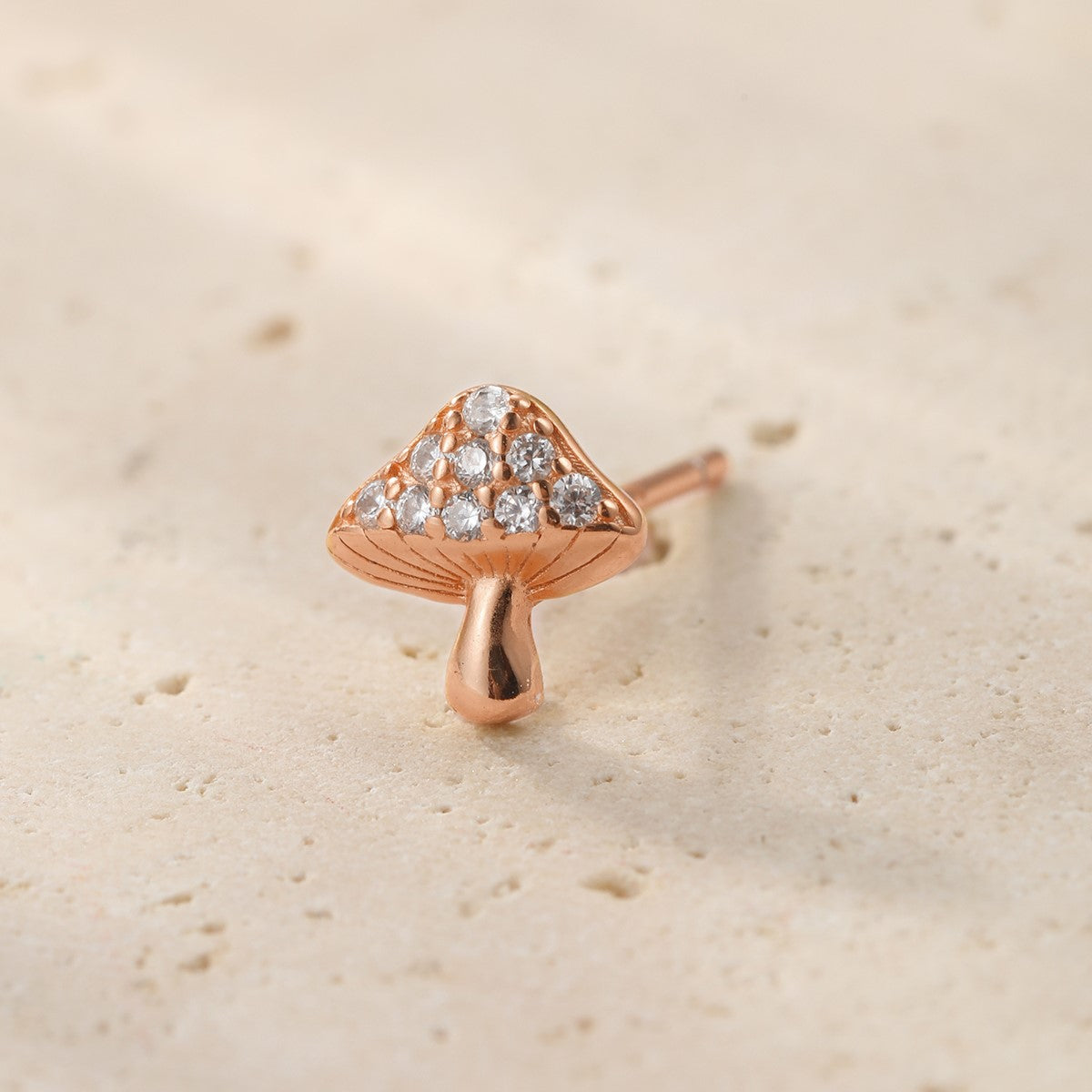 Pendiente de Botón Hongo Plata de Ley 925