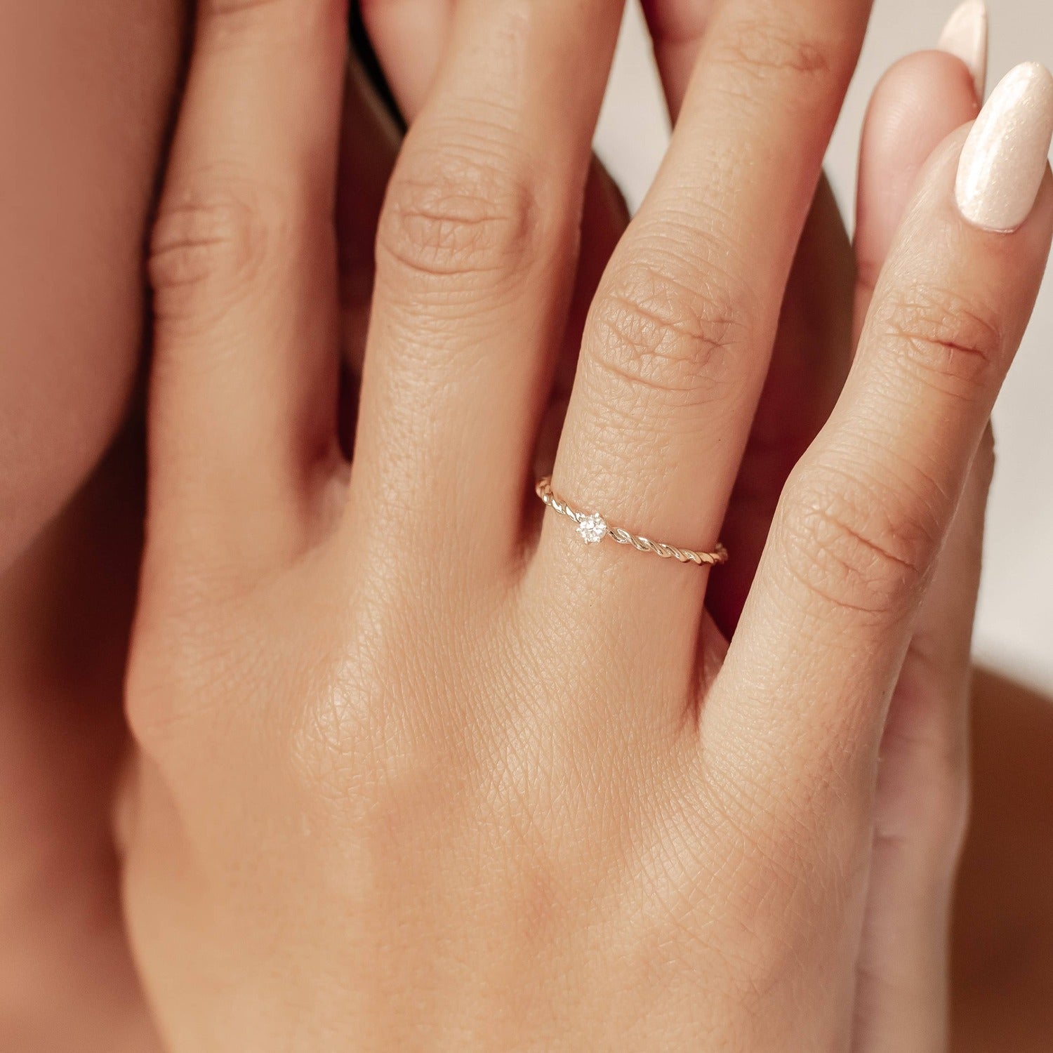 Bague Diamant Ensemble en Or Massif 14 CT