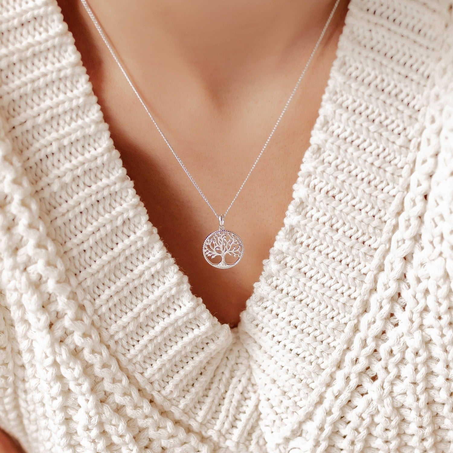 Tree of Life Pendant Necklace Sterling Silver