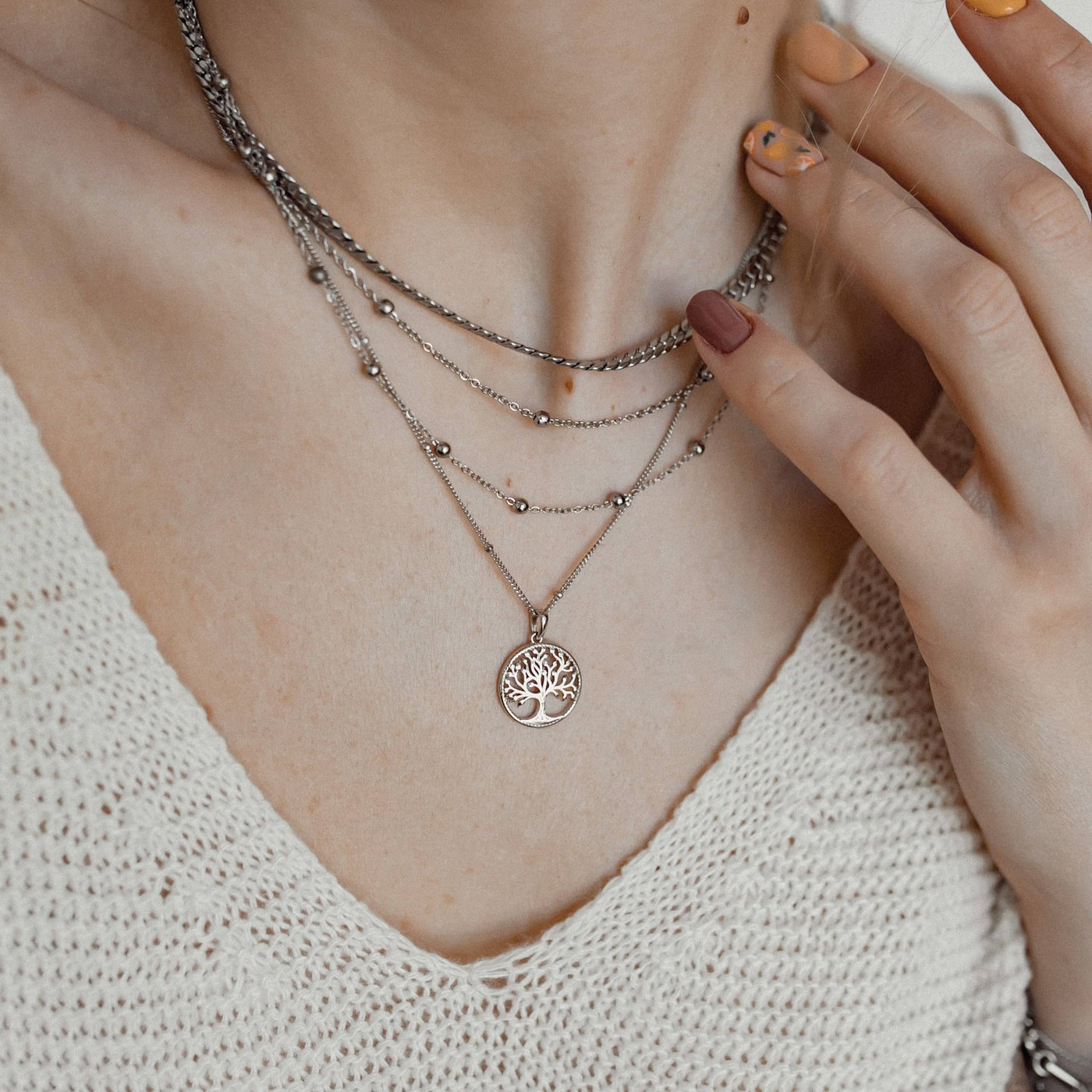 Collier Pendentif Arbre de la Vie Sterling Argent