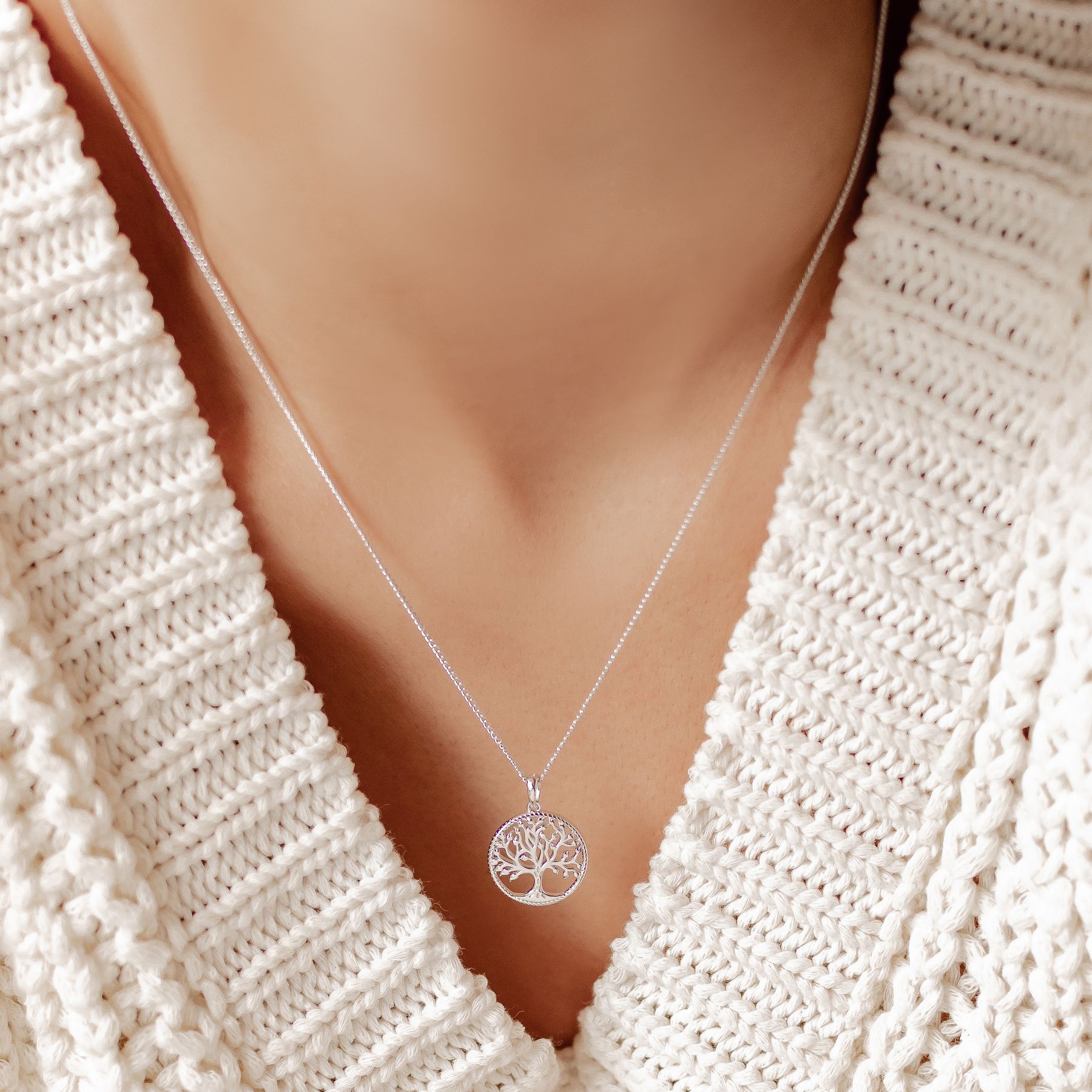 Tree of Life Pendant Necklace Sterling Silver