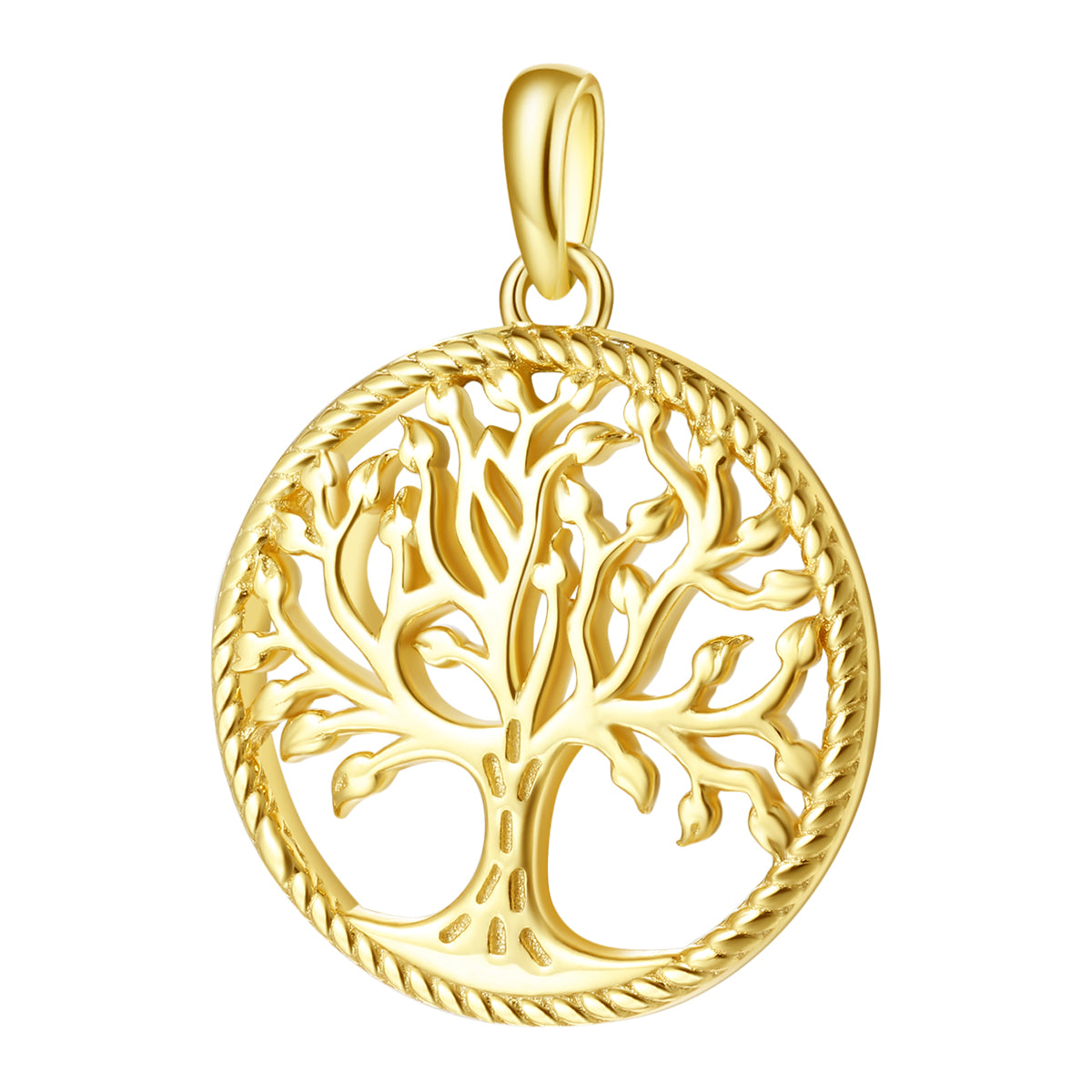 Baum des Lebens Anhänger Sterlingsilber in Gold