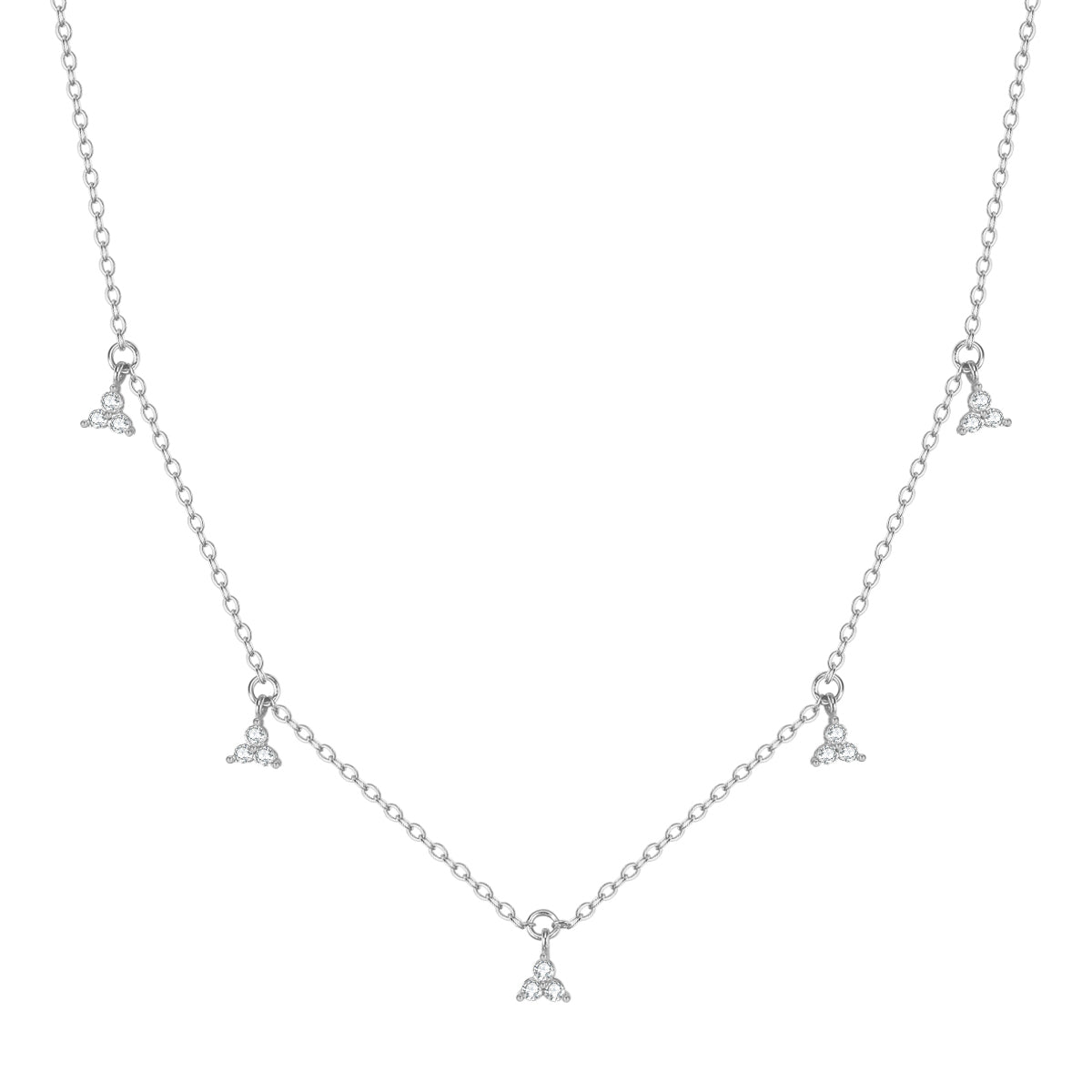 Trinity Charm Necklace Sterling Silver