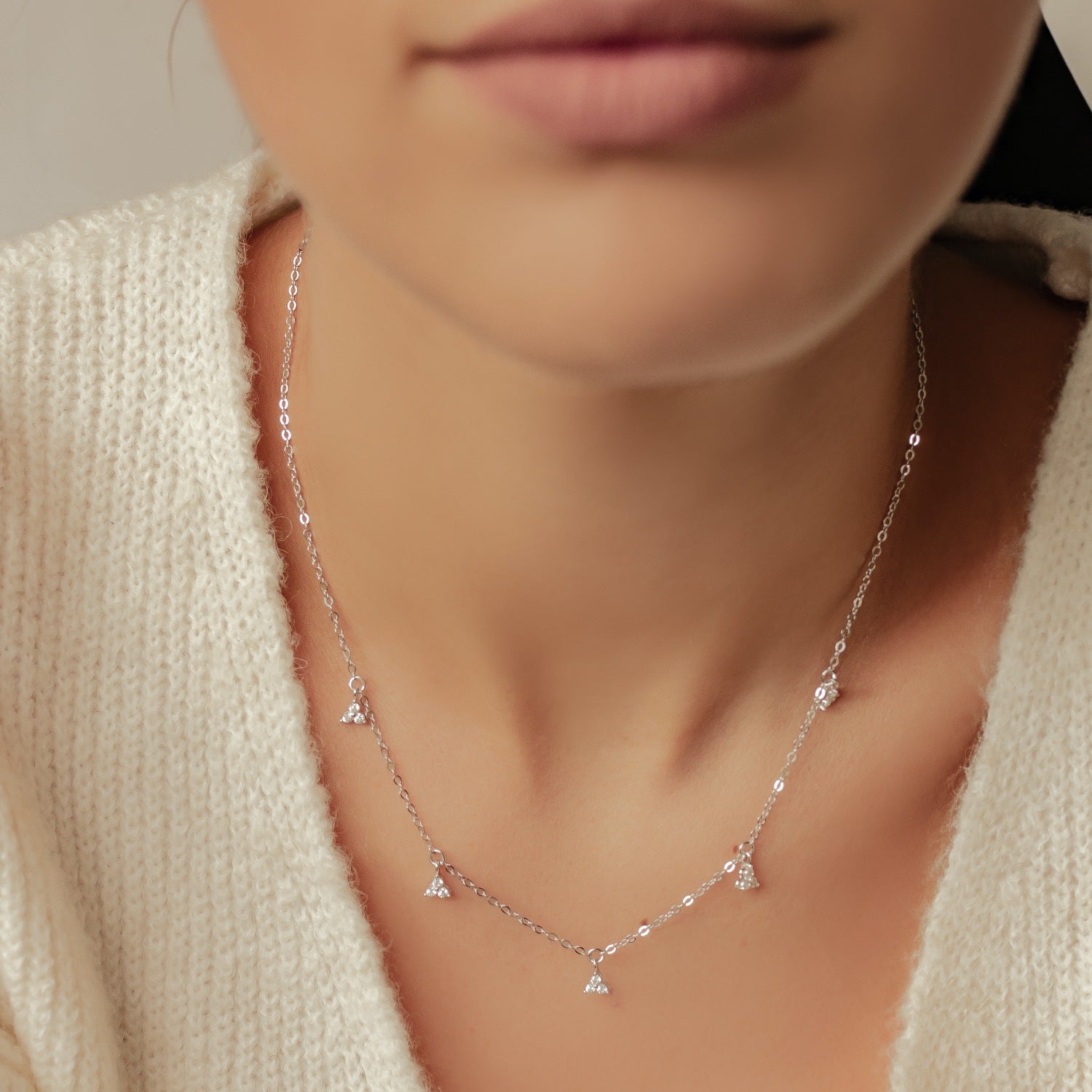 Collier Trinity Charm Sterling Argent