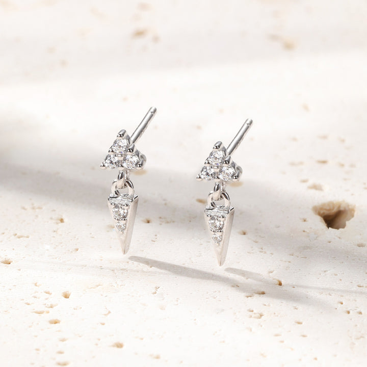 Boucles d’Oreille Trinity et Pointe Argent Sterling