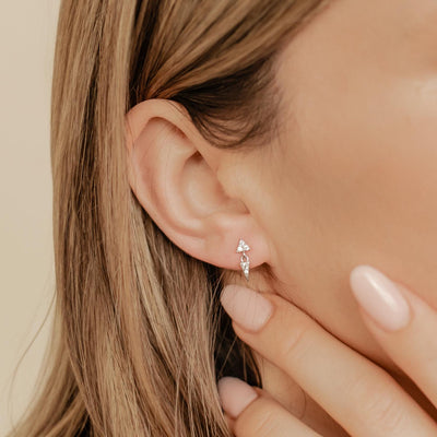 Boucles d’Oreille Trinity et Pointe Sterling Argent