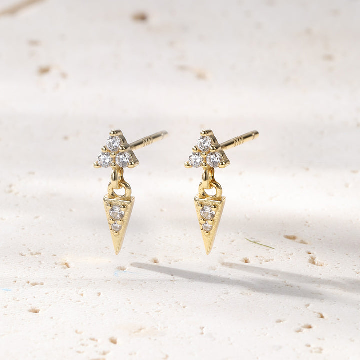 Boucles d’Oreille Trinity et Pointe Argent Sterling
