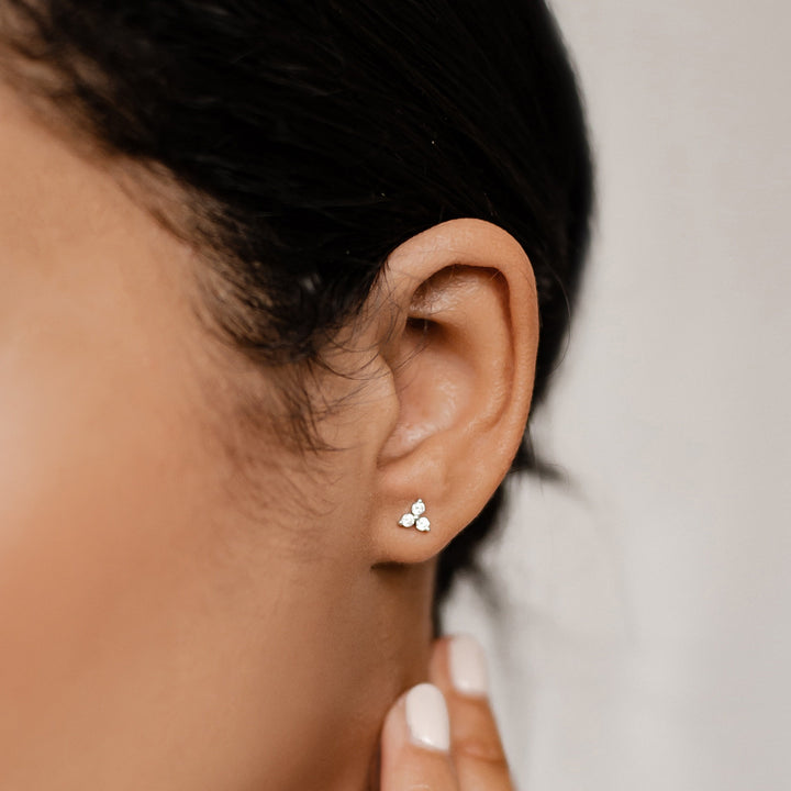 Trinity Stud Earrings 14K Gold