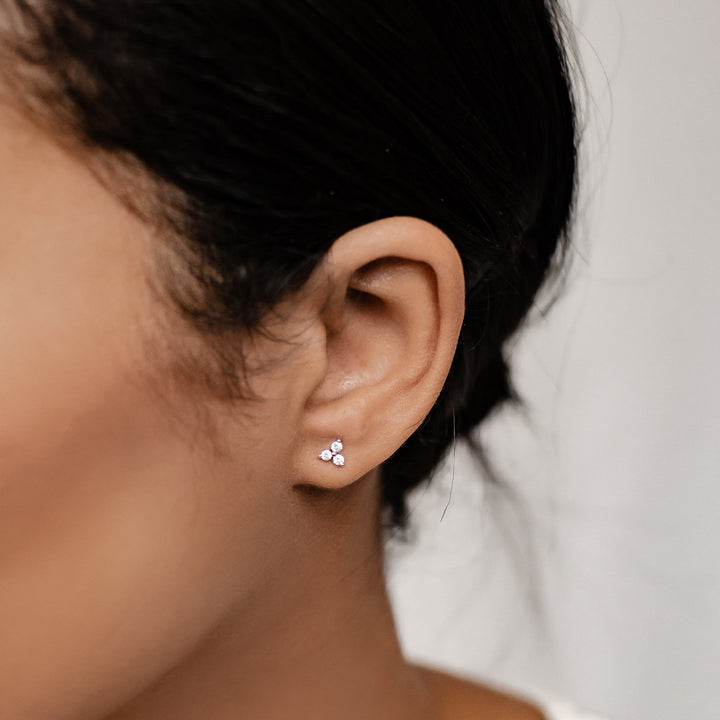 Trinity Stud Earrings 14K Gold