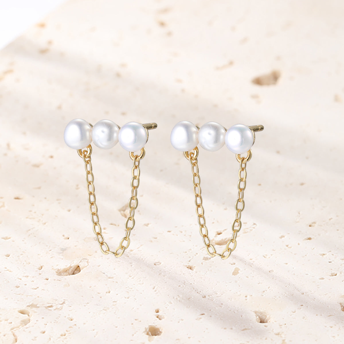 Ketten Ohrringe Silber 925 mit Perlen