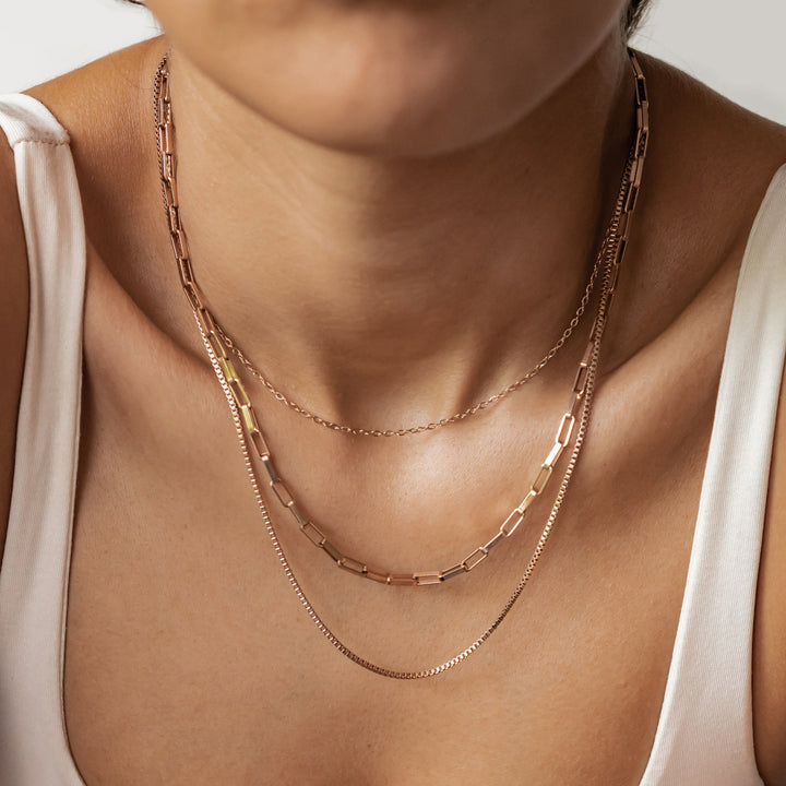 Triple Layer Geometric Chain Necklace Waterproof