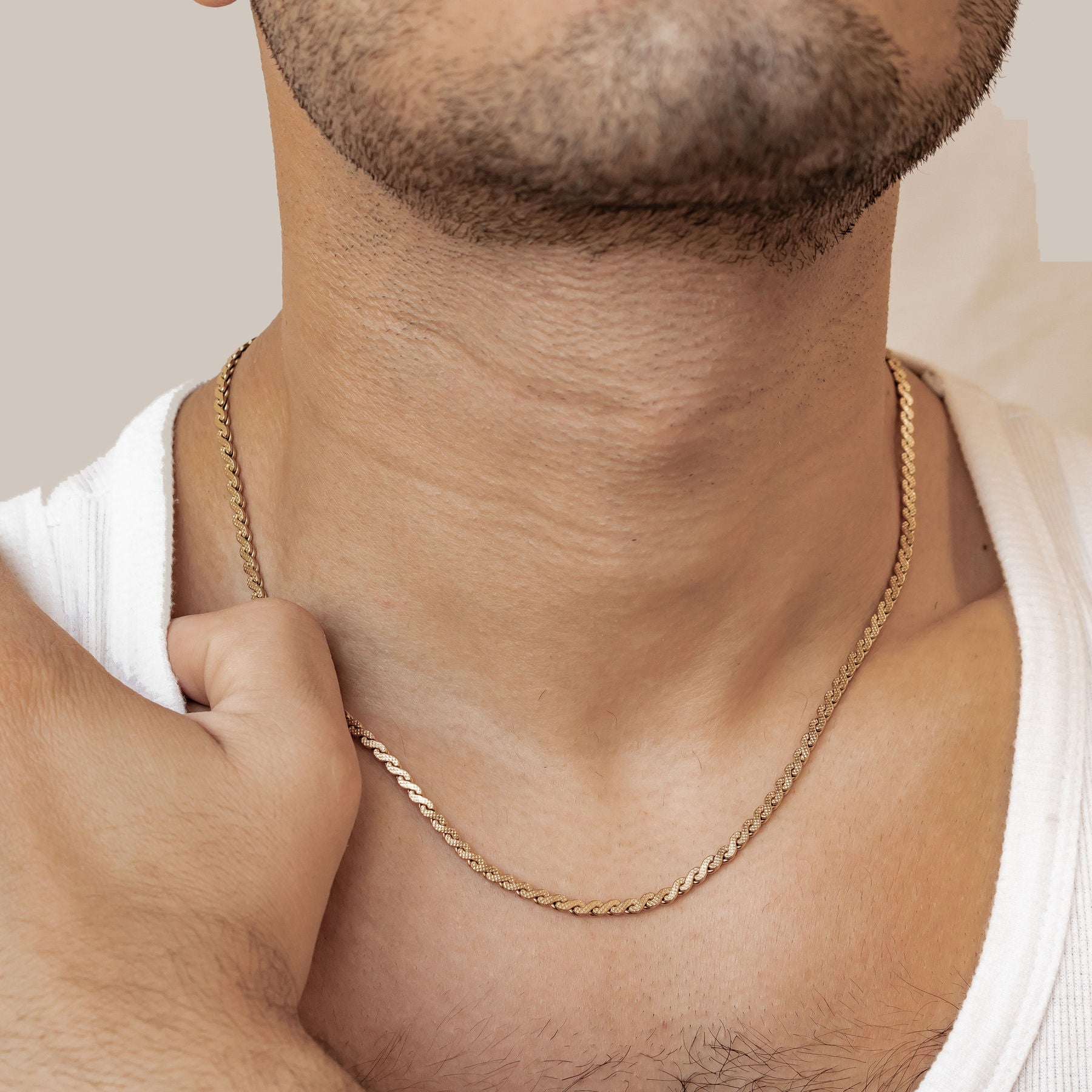 Twist Link Chain Statement Waterproof