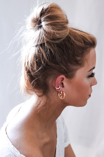 Twisted Gold Hoop Earrings